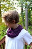 Plum Long Infinity Scarf Lightweight Layering Women's Ascot Unisex Scarf Neck Warmer - hisOpal Swimwear - 2