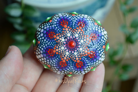 Hand Painted Rock, Mandala Stone, Colorful Mandala, Wedding Gift, Bridesmaid Gift, Boho Decor