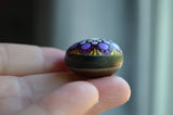 Small Mandala, Hand Painted Sea Bean, Mini Mandala, hamburger drift seed, painted rock section