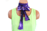 Unisex Neck Tie Purple Galaxy Print Lightweight Scarf Hair Tie Neck Bow Purple Cravat Unisex Ascot - hisOpal Swimwear - 4
