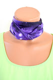 Unisex Neck Tie Purple Galaxy Print Lightweight Scarf Hair Tie Neck Bow Purple Cravat Unisex Ascot - hisOpal Swimwear - 2