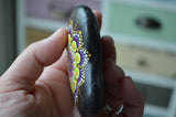 Painted Rock Purple, Mandala Stone, Heart Shaped Rock, Hand Painted Rock Art, Decor Art