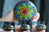 Hand Painted Mandala Stone, Encouragement Stone, Pocket Rock, Lucky Charm, Rainbow Mandala