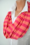 Striped Scarf Thin Ultra Soft Infinity Scarf Neck Warmer Long Circle Scarf Winter Scarf Unisex - hisOpal Swimwear - 1