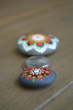 Fridge Magnet Set, Painted Rock Mandalas, Mini Mandala Magnets, Kitchen Decor Red Black