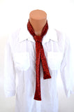 Red Metallic Scarf Women's Neck Tie Lightweight Layering Christmas Gift Holiday Scarf Red Neck Bow - hisOpal Swimwear - 2