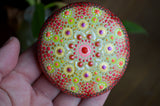 Red Green Mandala, Mandala Stone, Boho Decor, Housewarming Gift, Painted Rock Gift