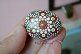 Small Mandala Stone, Housewarming Gift, Painted Rock Gift, Red and Pink, Mandala Collection