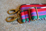 Hand Made Purse Strap, "Tropical Stripes" Chevron Back, Adjustable Strap 26 to 44 inches
