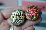 Fridge Magnet Set, Painted Rock Mandala, Mini Mandala Magnet Set, Refrigerator Magnets