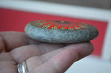 Red Mandala Stone, Hand Painted Rock, Unique Decor Red, Meditation Stone, Boho