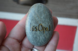 Red Mandala Stone, Hand Painted Rock, Unique Decor Red, Meditation Stone, Boho