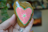 Painted Rock, Heart Shaped Rock, Love Gift, Mandala Stone Heart, Boho Decor