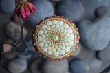 Mandala Stone, Hand Painted Rock, Boho Decor, Wedding Gift Mandala, Jewel Drop
