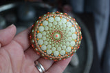 Mandala Stone, Hand Painted Rock, Boho Decor, Wedding Gift Mandala, Jewel Drop