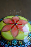 Sacred Geometry Mandala Stone, Hand Painted Rock, Rainbow Mandala, Boho Decor