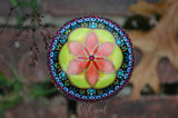 Sacred Geometry Mandala Stone, Hand Painted Rock, Rainbow Mandala, Boho Decor