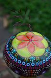 Sacred Geometry Mandala Stone, Hand Painted Rock, Rainbow Mandala, Boho Decor