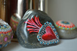 Prayer Rock, Sacred Heart, Hand Painted Rock, Decor Art, Meditation Stone