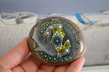 Shark Mandala Stone, Hand Painted Rock, Yin Yang Sharks, Ocean Mandala, Shark Lover's Gift