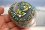 Shark Mandala Stone, Hand Painted Rock, Yin Yang Sharks, Ocean Mandala, Shark Lover's Gift