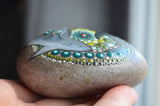 Shark Mandala Stone, Hand Painted Rock, Yin Yang Sharks, Ocean Mandala, Shark Lover's Gift