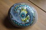 Shark Mandala Stone, Hand Painted Rock, Yin Yang Sharks, Ocean Mandala, Shark Lover's Gift