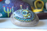 Shark Mandala Stone, Hand Painted Rock, Yin Yang Sharks, Ocean Mandala, Shark Lover's Gift