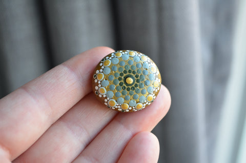 Modern Kitchen Decor, Cute Fridge Magnet, Painted Rock Magnet, Mini Mandala Magnet