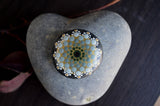 Small Mandala Stone, Hand Painted Rock, Mini Mandala, hisOpal Rocks, Gift for Her, Grey