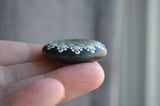 Small Mandala Stone, Hand Painted Rock, Mini Mandala, hisOpal Rocks, Gift for Her, Grey