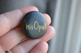 Small Mandala Stone, Hand Painted Rock, Mini Mandala, hisOpal Rocks, Gift for Her, Grey
