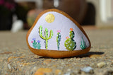 Painted Cactus Rock, Desktop Decor, Cactus Art, Hand Painted Rock, Southwestern Decor, Cacti