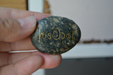 Small Mandala Stone, Hand Painted Rock, Mini Mandala, Red and Gold, Boho Decor