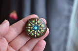 Hand Painted Rock, Prayer Rock, Small Mandala Stone, Decor Art, Mandala Painted Art