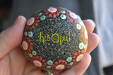 Hand Painted Rock, Soft Mandala Stone, Jewel Drop Mandala, Mandala Art, Boho Decor, Wedding Gift