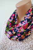 Infinity Scarf Floral Print Cravat Lightweight Scarf Head Wrap Unisex Ascot Christmas Gift Under 20 - hisOpal Swimwear - 4