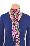 Womens Neck Tie Floral Print Necktie Neck Scarf Lightweight Scarf Hair Tie Ascot Tie Posies Print - hisOpal Swimwear - 2