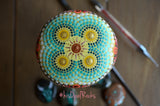 Teal Sun Mandala, Hand Painted Rock, Mandala Stone, Mandala Paperweight, Gift for Her