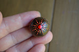 Small Mandala, Hand Painted Sea Bean, Mini Mandala, hamburger drift seed, painted rock section