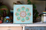 Original Painted Canvas Art, Mandala Art, hisOpal Art, Mandala Canvas 6x6 inch, Southwest Decor, Boho Decor