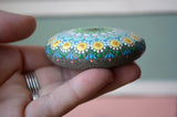 Teal Mandala Stone, New Mommy Gift, Baby Shower, Hand Painted Rock, Mandala Decor