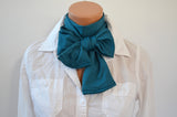 Teal Scarf Extra Thick Neck Tie Lightweight Scarf Head Wrap Thick Neck Bow Neck Warmer Bow Tie - hisOpal Swimwear - 5