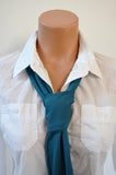 Teal Scarf Extra Thick Neck Tie Lightweight Scarf Head Wrap Thick Neck Bow Neck Warmer Bow Tie - hisOpal Swimwear - 3