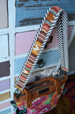 Hand Made Purse Strap, "Esperanza" Chevron Back, Over the Shoulder Strap 29 inches