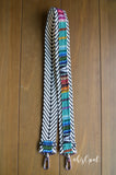 Hand Made Purse Strap, "Baja" Black and White Back, Over the Shoulder Strap 34.5 inches