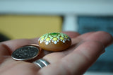 Tiny Mandala, Painted Rock Magnet, Boho Kitchen Decor, Mini Mandala, Green and Yellow