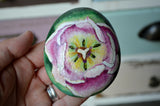 Hand Painted Rock, Painted Tulip, Flower Paperweight, Floral Home Decor, Unique Gift for Her