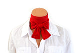 True Red Scarf Women's Neck Tie Lightweight Scarf Hair Tie Red Sash Belt Christmas Necktie hisOpal Red Scarf Cravat Unisex Holiday Tie - hisOpal Swimwear - 5