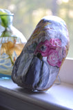 Hand Painted Rock, Desktop Decor, Painted Rock Art, Flower Decor Art, Paperweight